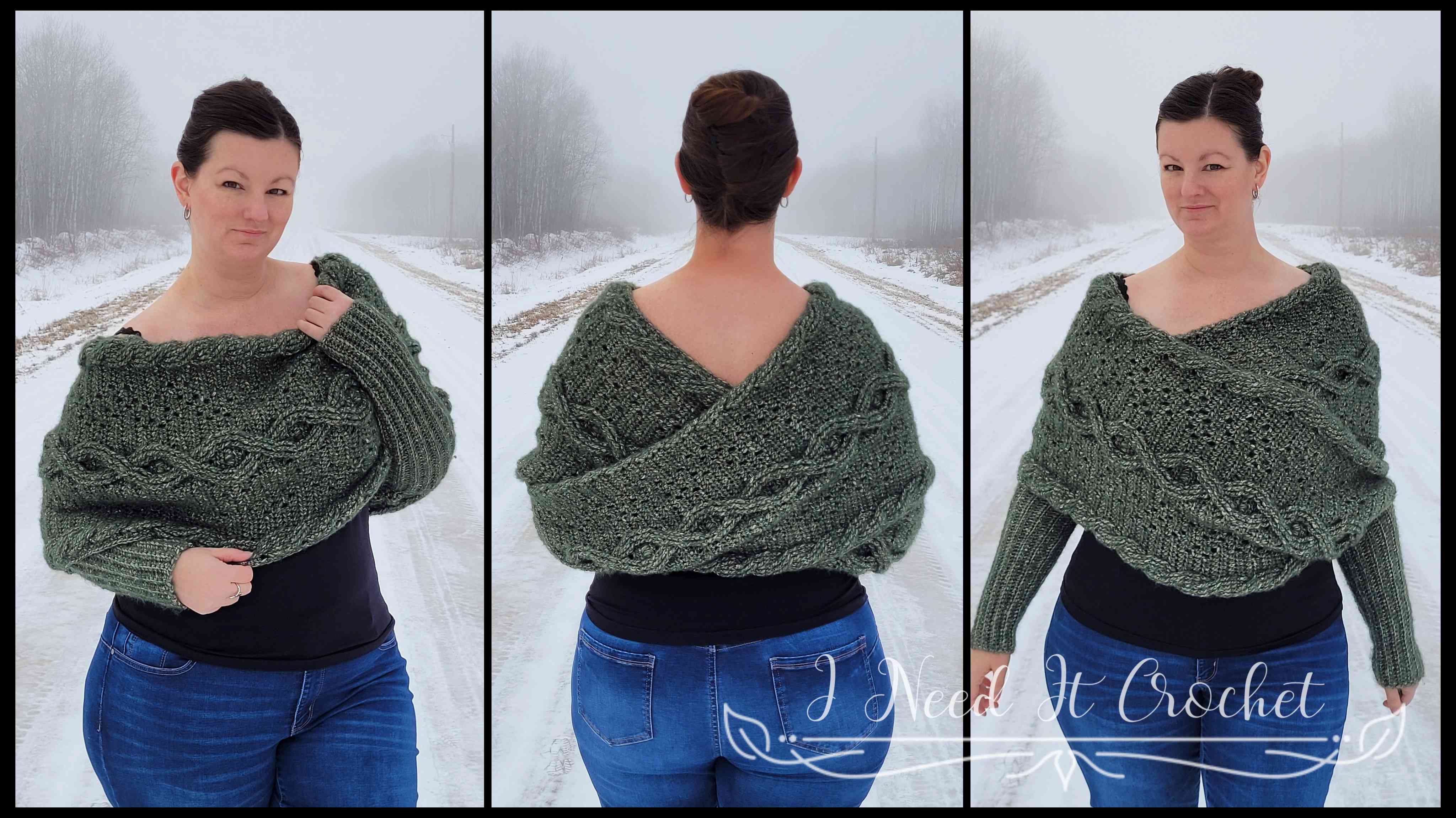 Sweater shawl wrap with on sale sleeves