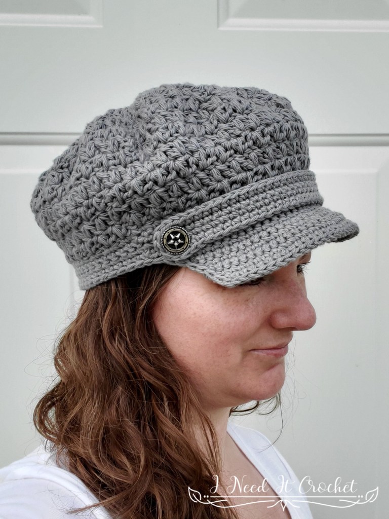 Free Crochet Hat Pattern Mixed Cluster Newsboy