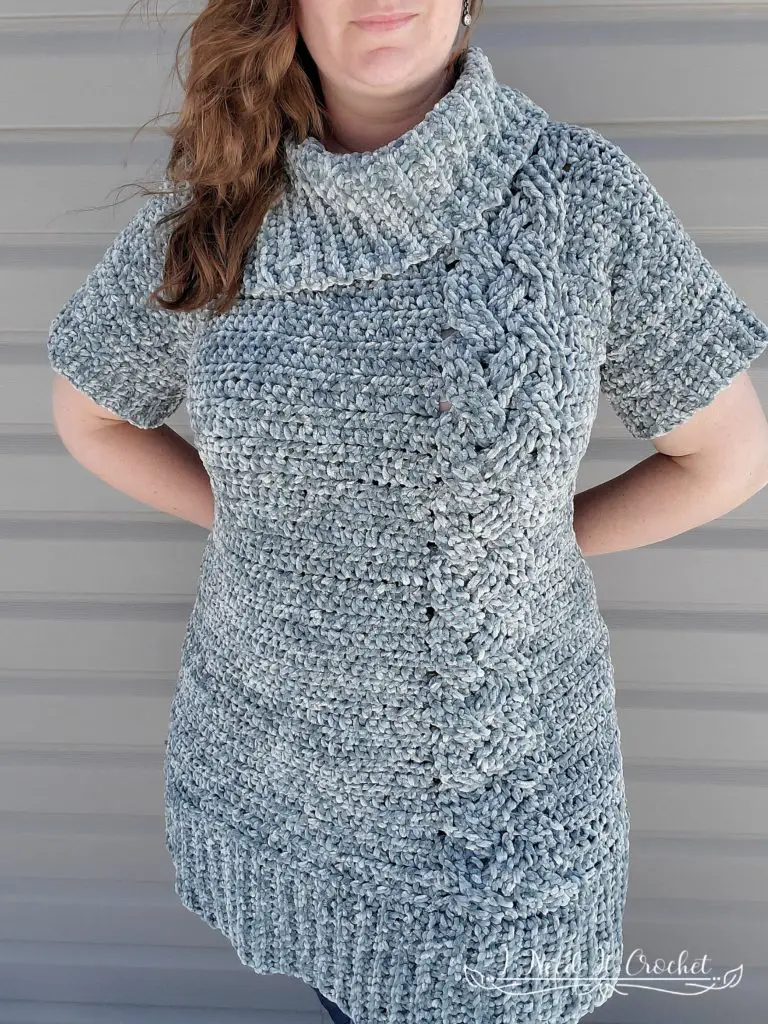 The Cozy Cabled Sweater Dress - Free Crochet Pattern