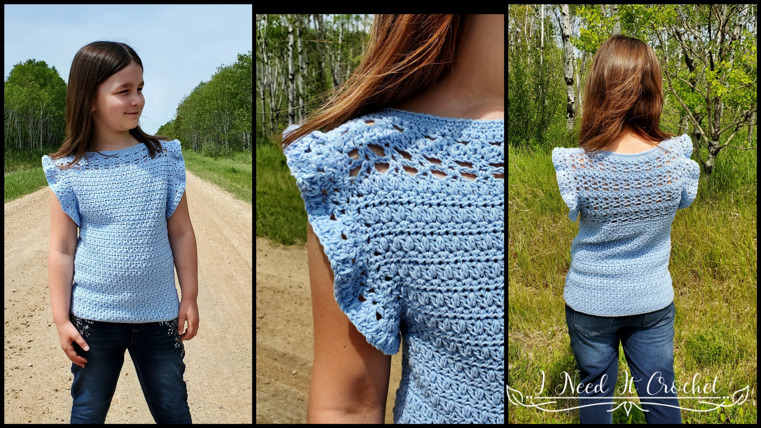 All A Flutter (Child/Youth) - Free Crochet Top Pattern