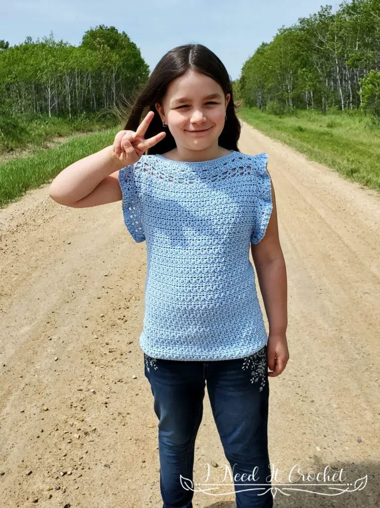 All A Flutter (Child/Youth) - Free Crochet Top Pattern