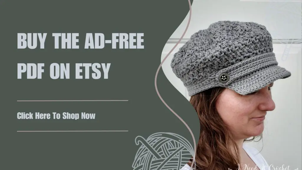 Link to buy the Mixed Cluster Newsboy - Free Crochet Hat Pattern on Etsy. 