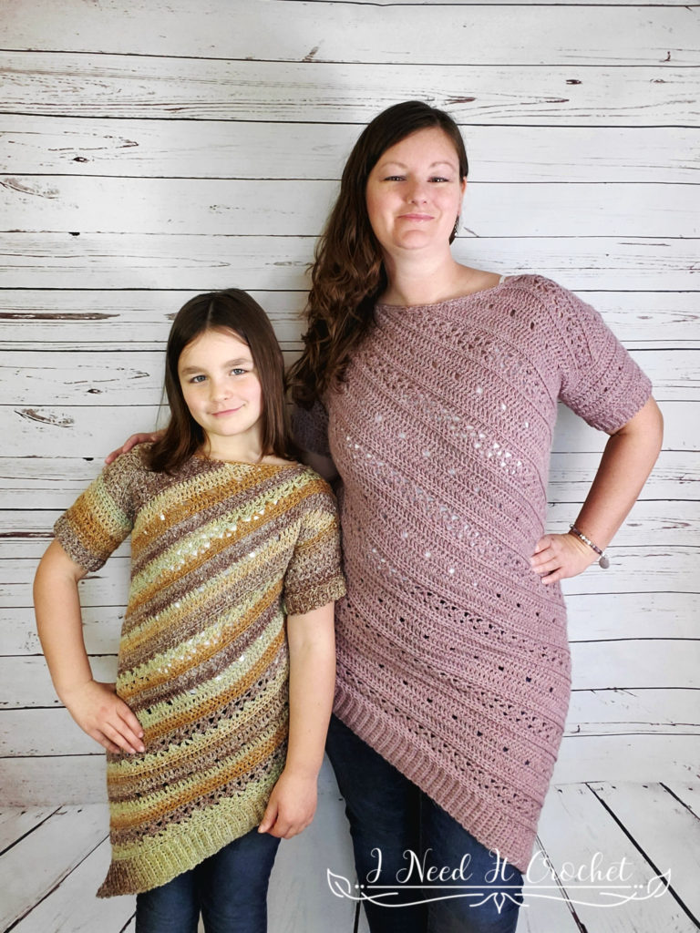 Tilted Tunic (Child/Youth) - Free Crochet Sweater Pattern