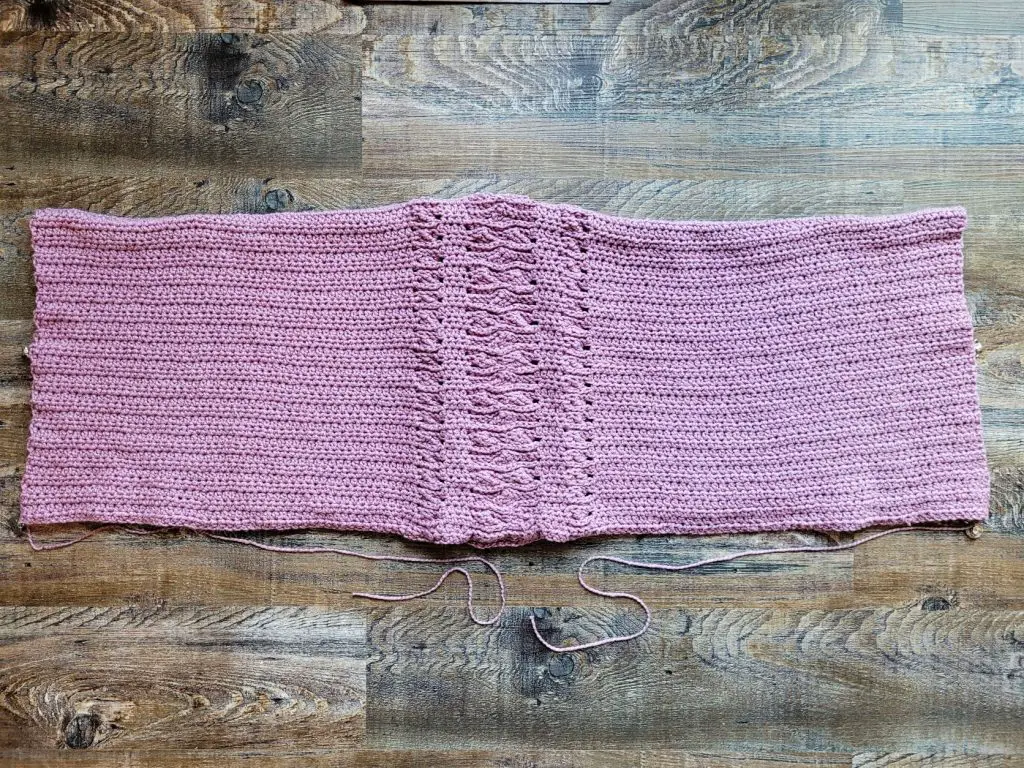 Rectangle folded in half with the right sides together. Free Crochet Shrug Pattern - Cozy Cabled