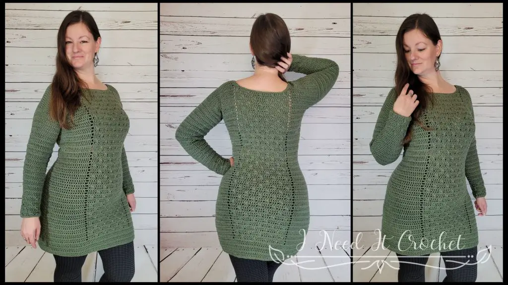 Double Cross Sweater Dress - Free Crochet Pattern · I Need It Crochet ...