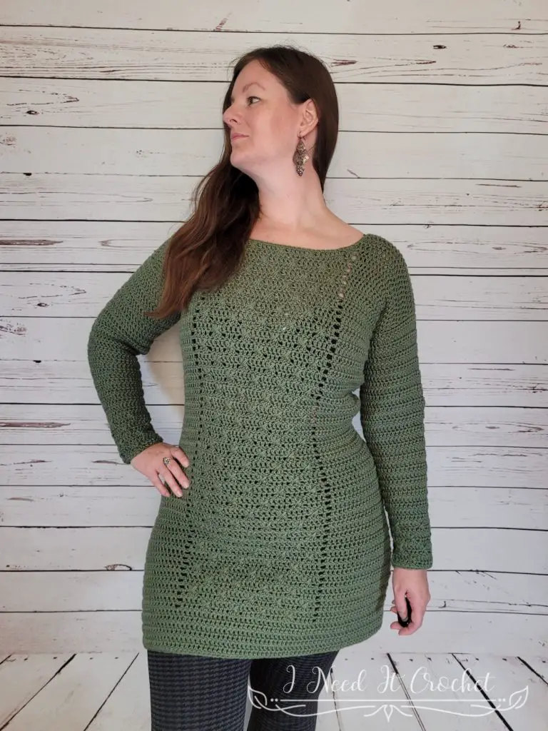 Double Cross Sweater Dress - Free Crochet Pattern