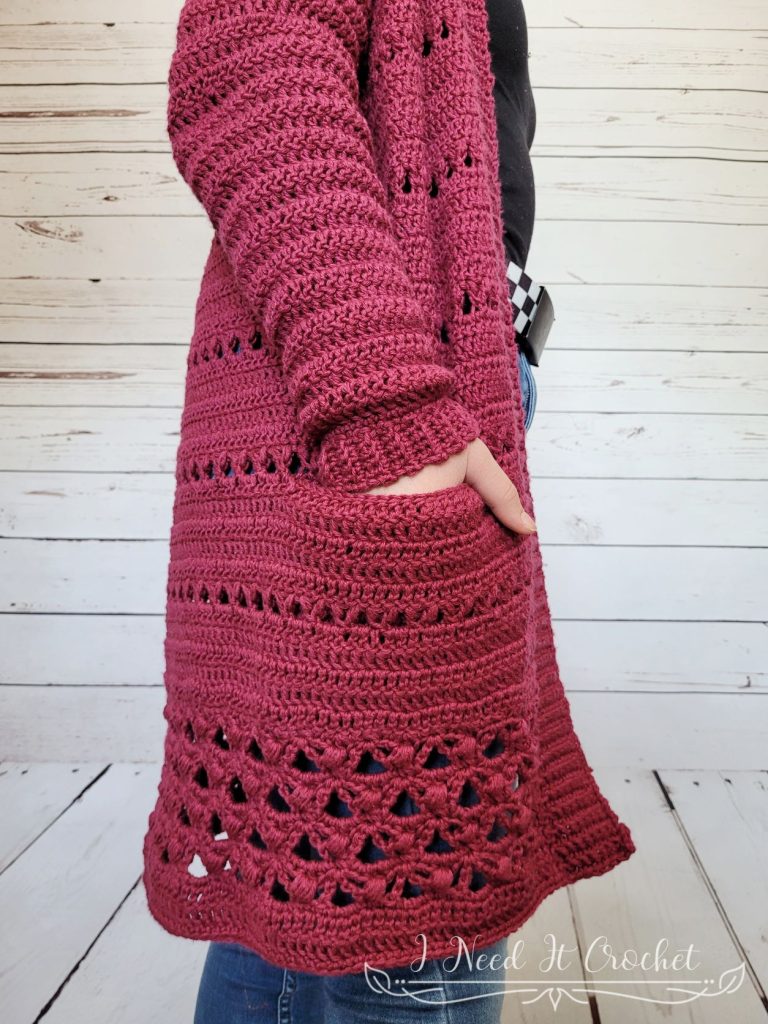 Stylized Photo of the Crochet Cardigan Pattern Free - Crossroads Cardigan