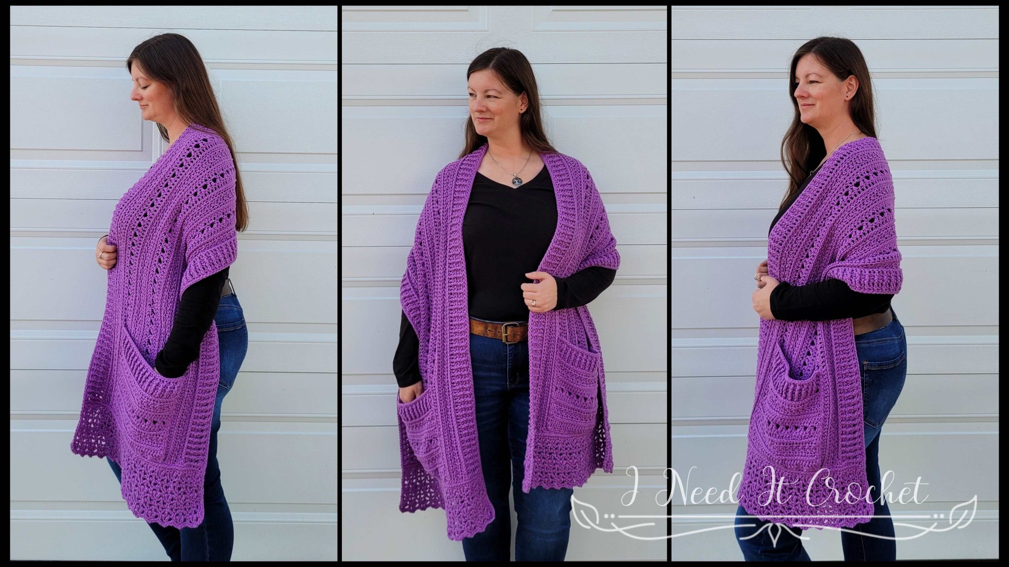 Transitions Pocket Shawl Crochet Pattern · I Need It Crochet Designs