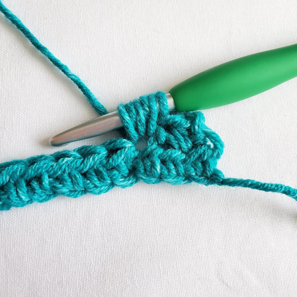Step 4 of Bean Stitch Crochet Tutorial