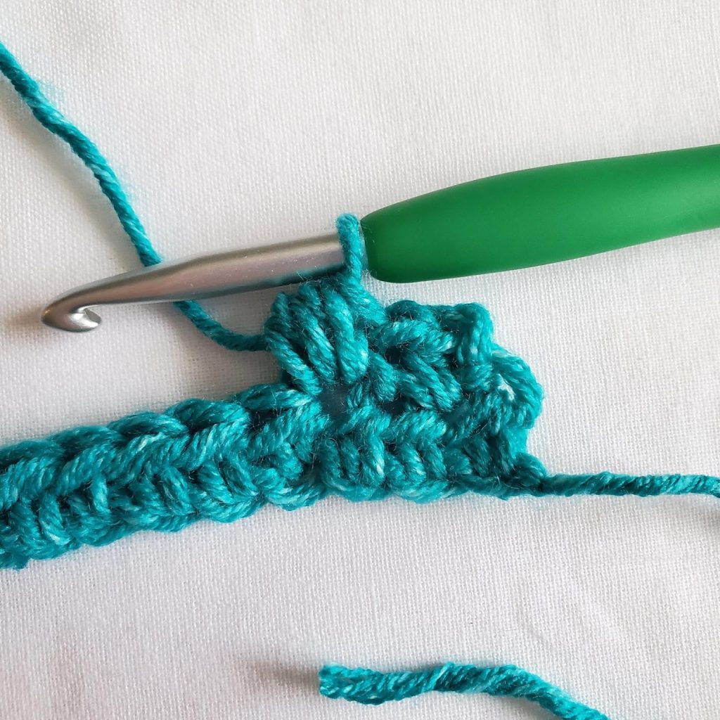 Step 5 of Bean Stitch Crochet Tutorial