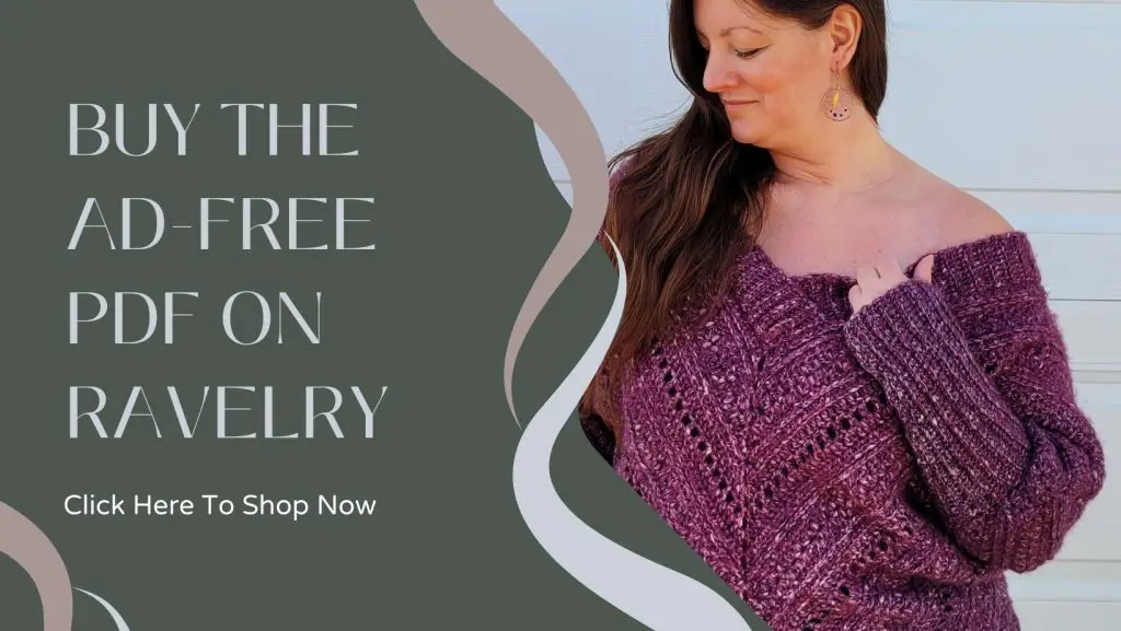 Link to buy the Free Crochet Sweater Pattern - Pinnacle Pullover on Ravelry