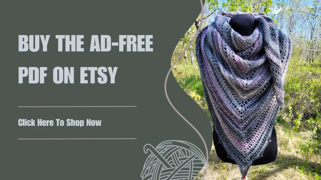 Link to buy the Free Crochet Shawl Pattern - Pinnacle Shawl on Etsy. 