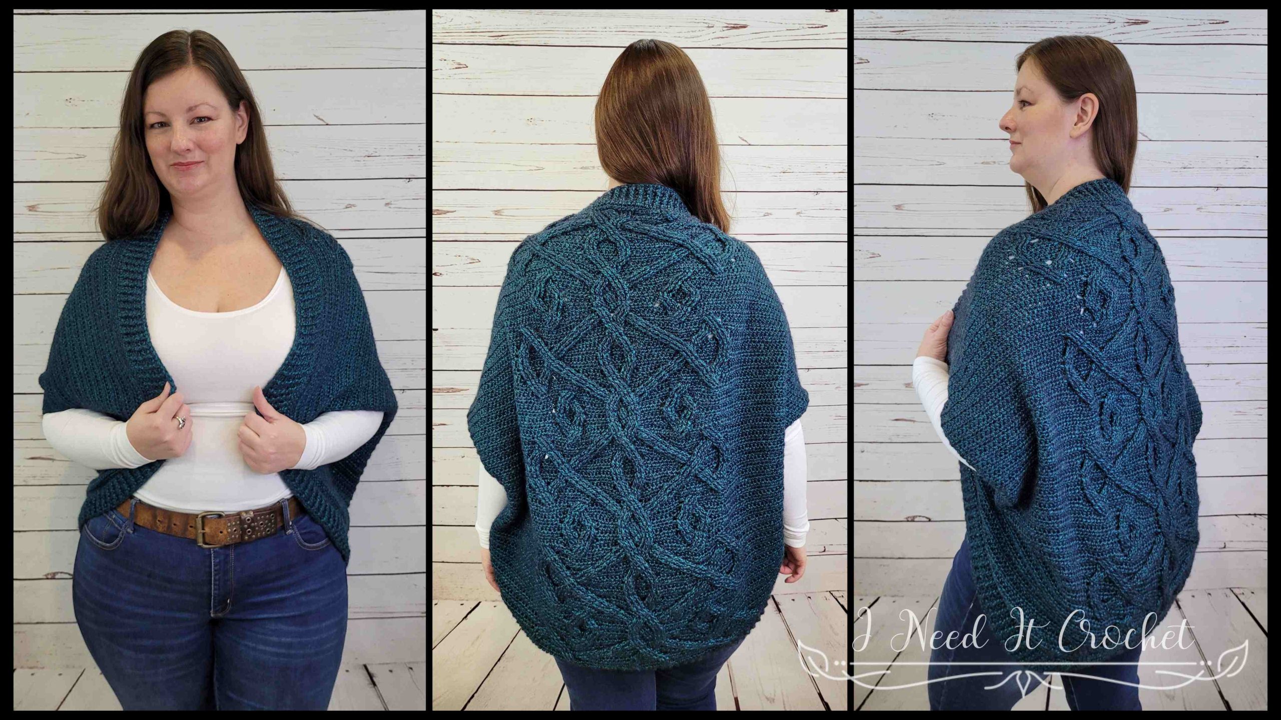 Stylized photo of Free Crochet Shrug Pattern - Sorcha Shrug.